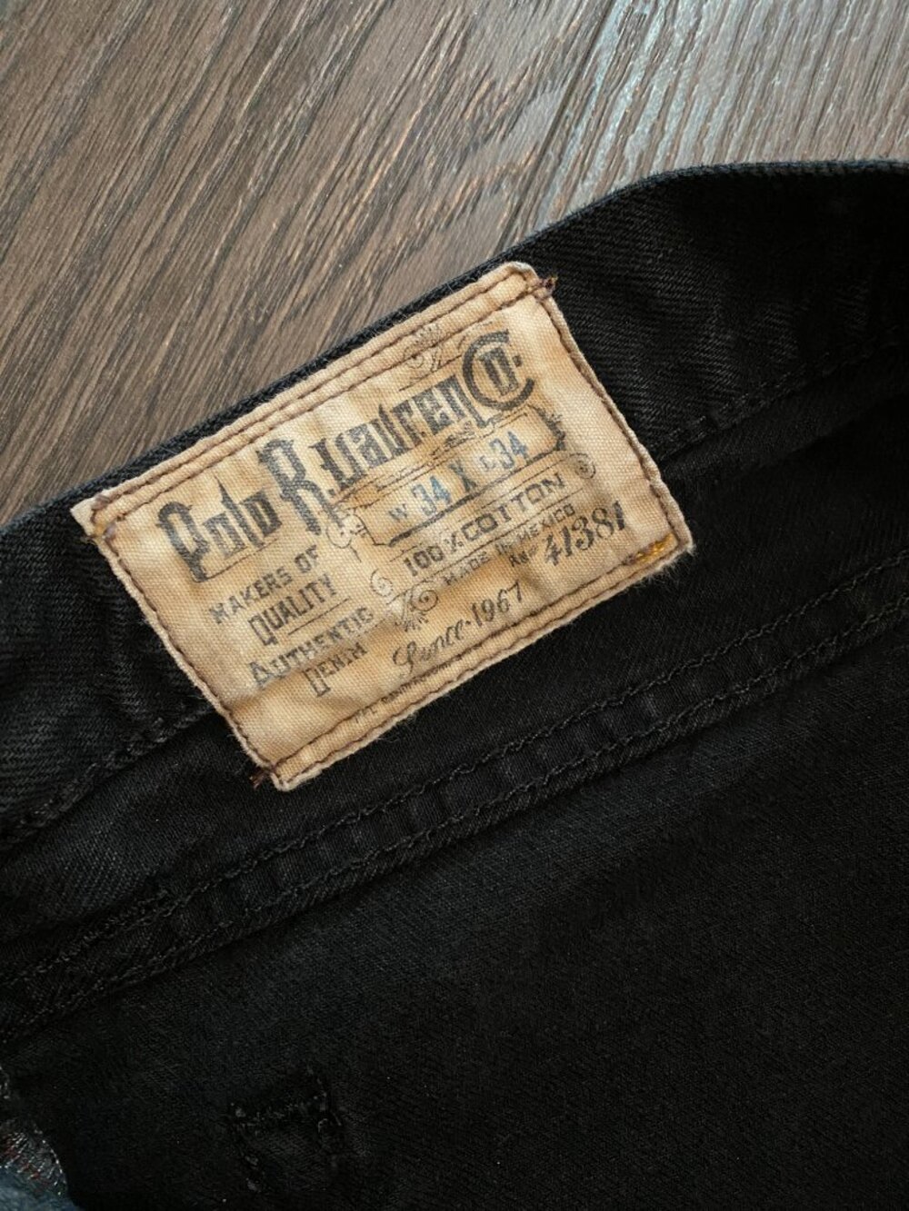 RALPH LAUREN WASH HUDSON BLACK JEANS SIZE 34 WAIST - Picture 4 of 11